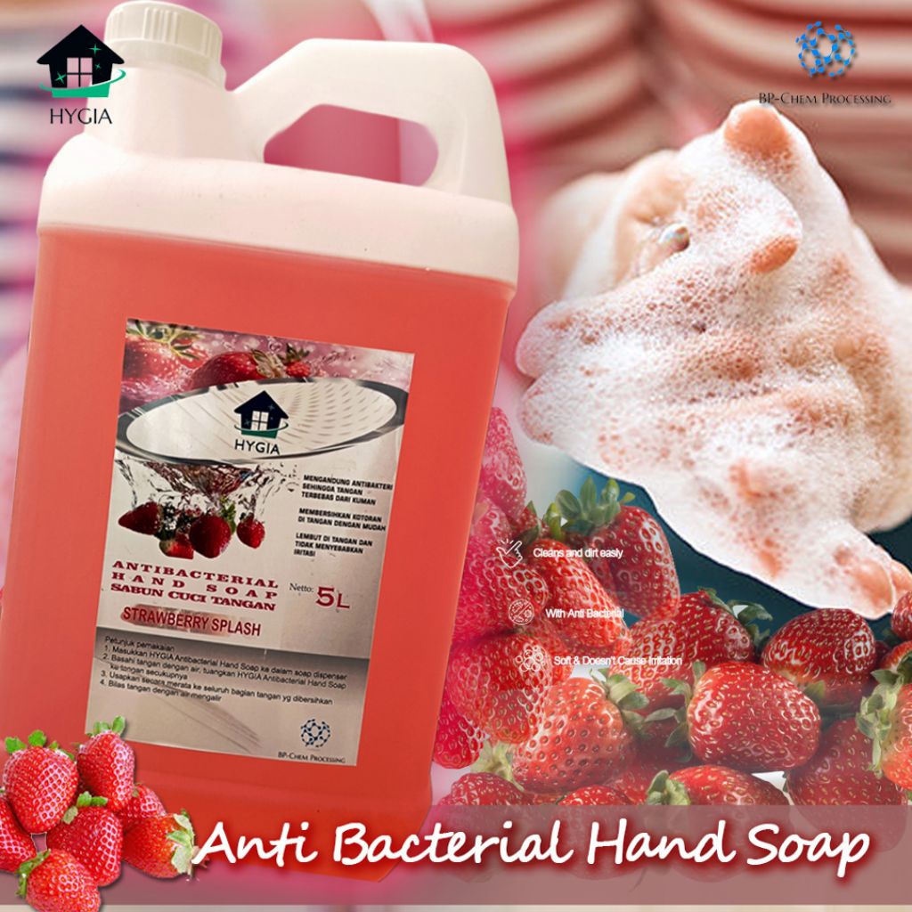 Hygia Sabun Cuci Tangan Anti bakteri 5L Premium / Sabun cuci tangan strawberry / Sabun cuci tangan b