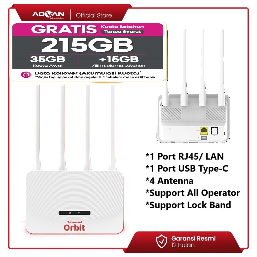 Orbit Star A2 Advan V1 Pro CPE 4G Router Wifi All Operator