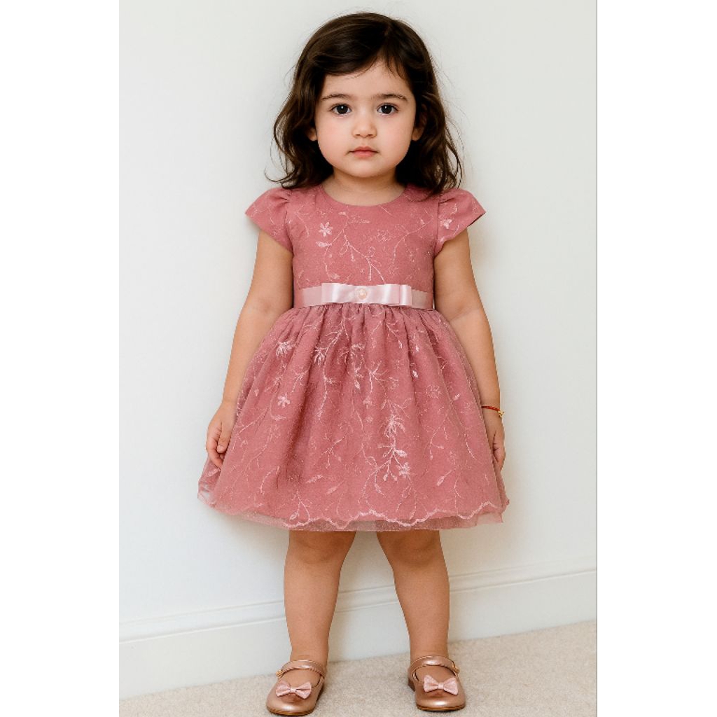 rasella fashion dres/gaun anak gaun pesta gaun kondangan full berokat sangat mewah dan cantik