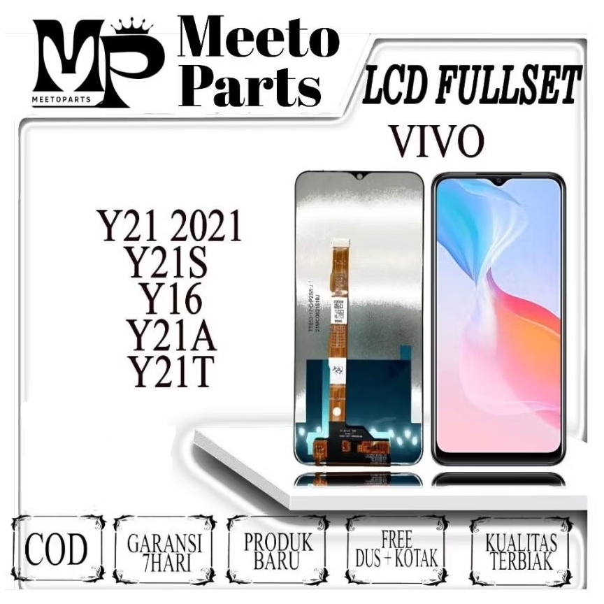 LCD TOUCHSCREEN VIVO Y21 2021/Y21S/Y16/Y21A/Y21T ORIGINAL 100% Fullset - Layar HP + Bonus Bubble Wra
