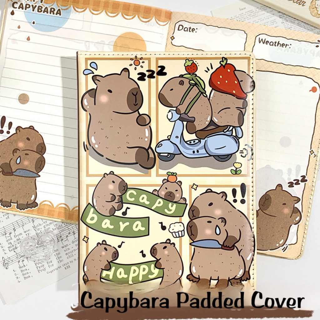 

Note Book Padded Buku Catatan Binder A5 Capybara Lucu Empuk Kapibara Ghibli Anime