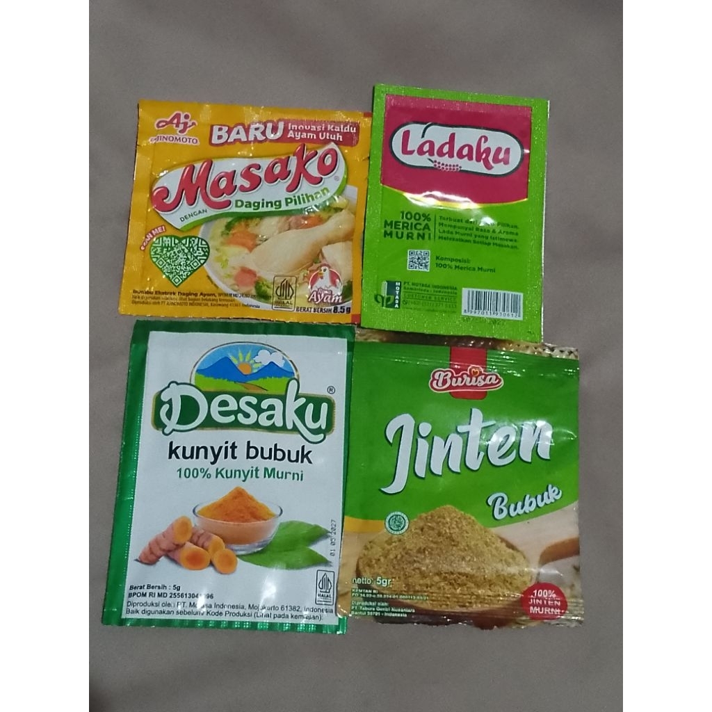 

Kunyit bubuk+Masako+Jinten Bubuk 5 gram+Ladaku Paket 3Av (TRB165)