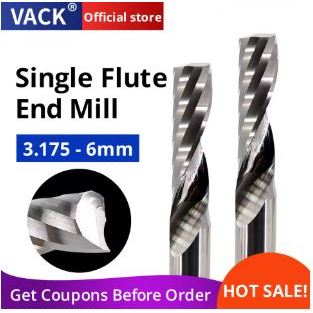 End Mill 1 Flutes 3.175mm | 4mm | 6mm x Long 38.5 | 45 | 50 Shank Single Flute For Woodworking Alumi