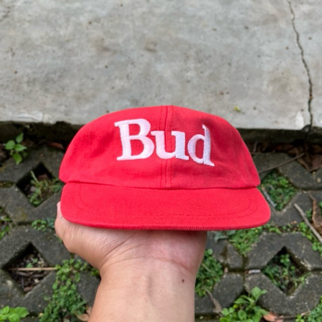 Bud Budweiser Beer Hat King of Beers Vintage Red Strapback Baseball Cap