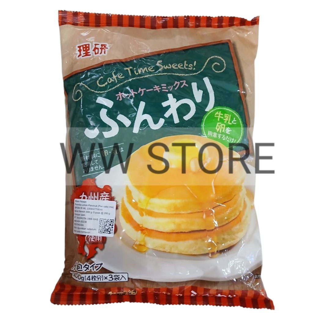 

Premiks adonan untuk kue panekuk Jepang Japan Riken Nosan Pancake Pan Cake Flour Mix 600g ( 3 packs x 200g )