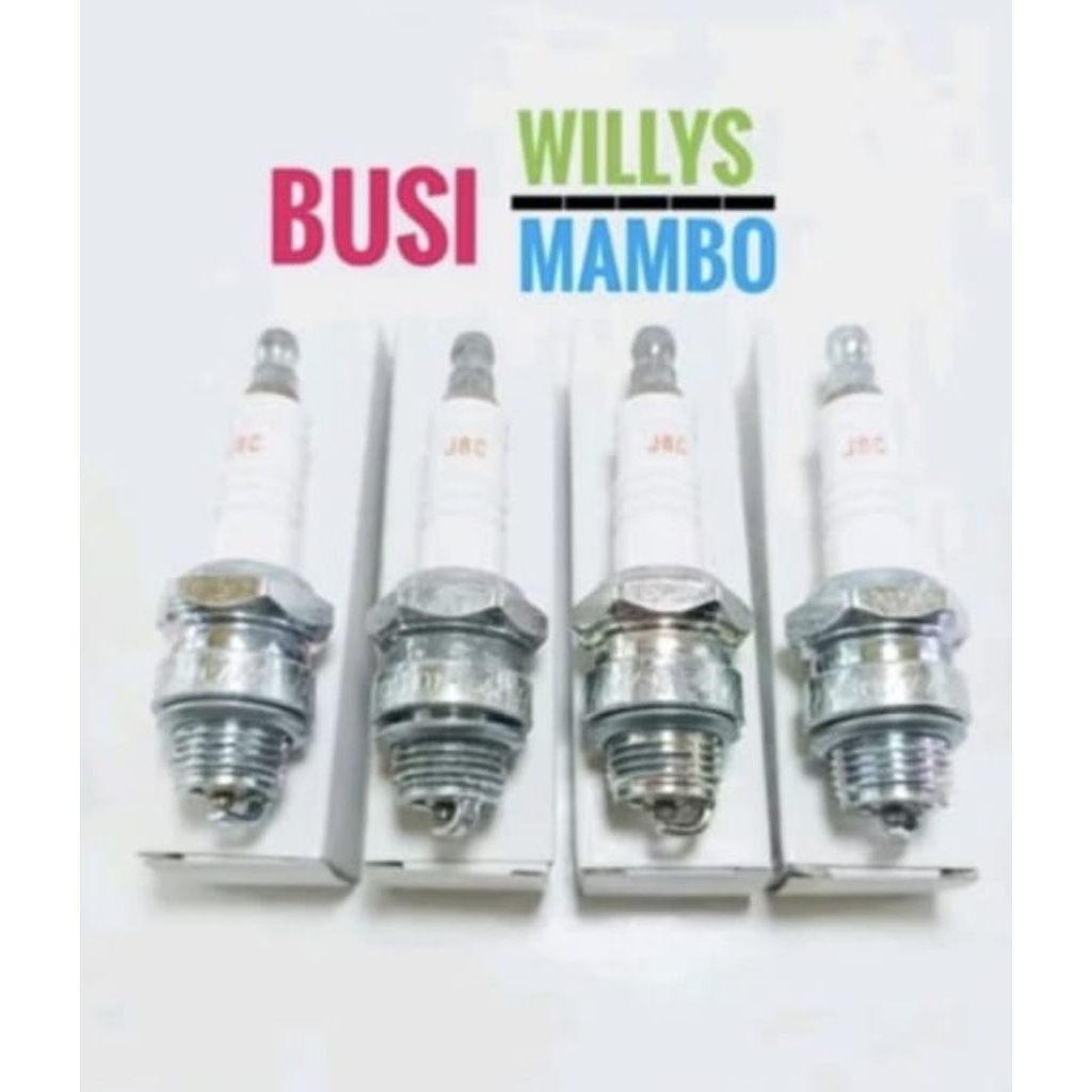 Busi Jeep Willys Mambo J8C Spark Plug Willys Mambo Drat Pendek Dus Putih