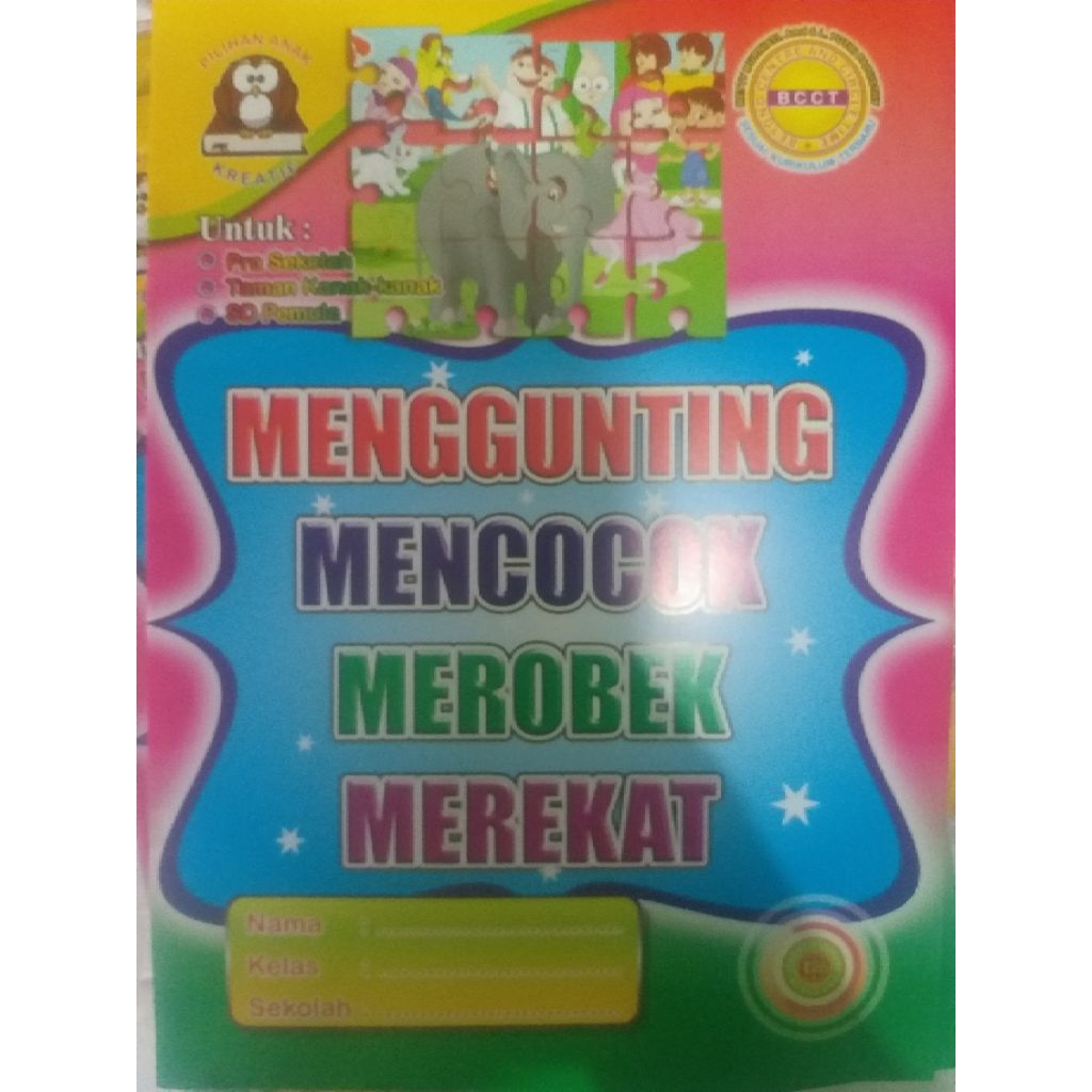 

buku menggunting, mencocok, merobek, merekat