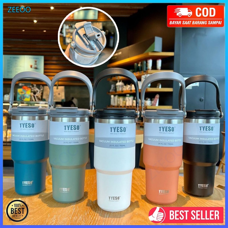 Original Premium tumbler handle 2in1 vacuum insulated thermos botol minum portable Kendi olahraga be