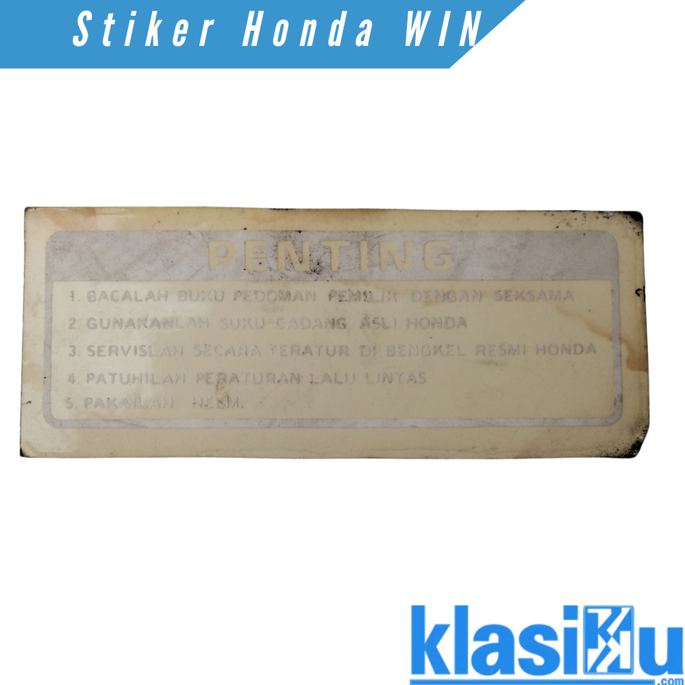 stiker penting honda win original stiker tangk Nos