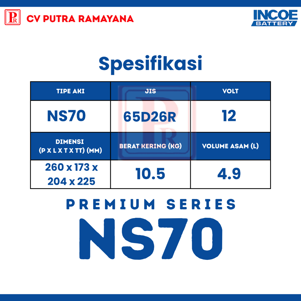 Desyallshop Aki (Accu) Mobil Incoe Premium Ns70 Original