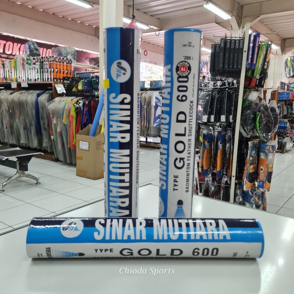 Cock Badminton Sinar Mutiara Gold 600 Shuttle Shuttlecock Kok Bulutangkis Lancip Spin