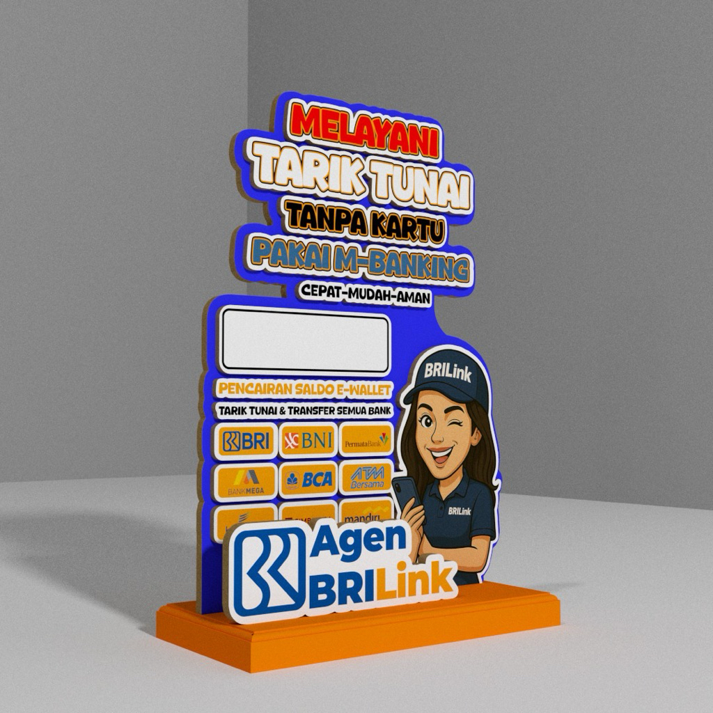 

Display standing promosi kasir agen brilink