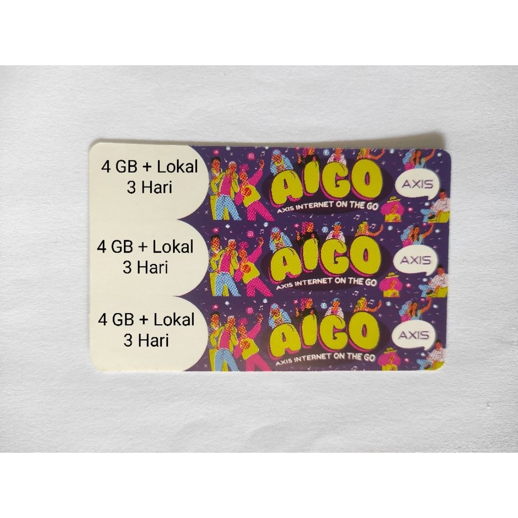 voucher axis aigo bronet 4 GB + Lokal 3 Hari