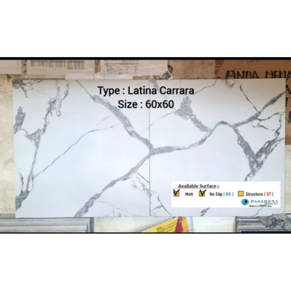 Granit Lantai motif carara nyambung 60x60 textur Glazedpolish