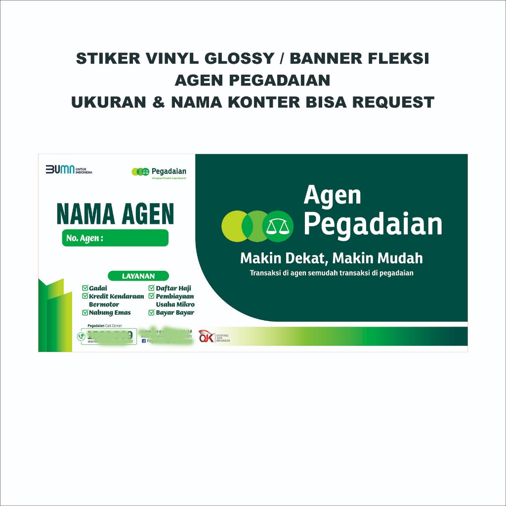 

STIKER VINYL GLOSSY TEMPELAN MEJA KONTER / BANNER FLEKSI HIASAN KONTER AGEN PEGADAIAN