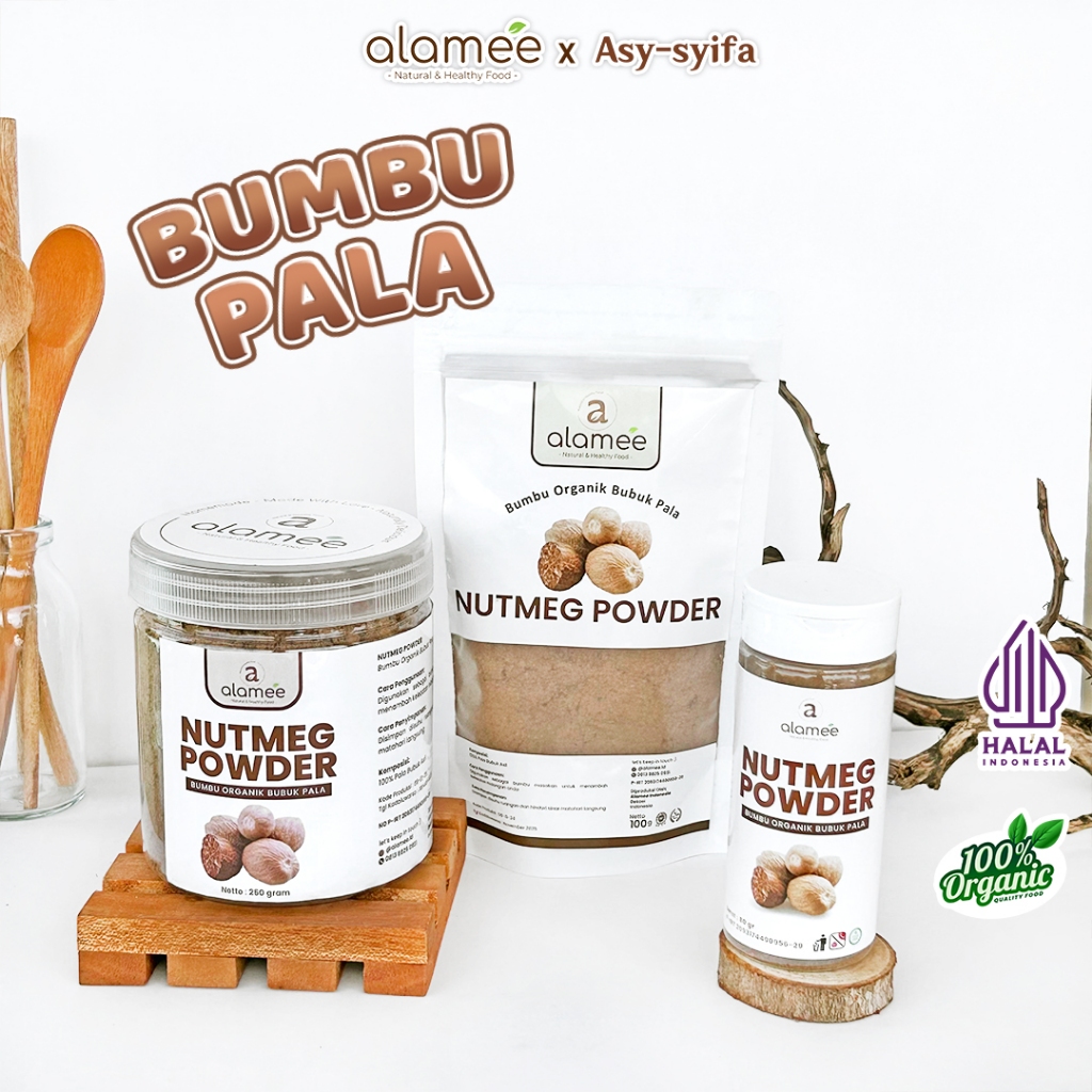 

Bumbu Dapur Pala Bubuk Nutmeg Powder Rempah Murni Asli Tanpa Campuran Organik Alami
