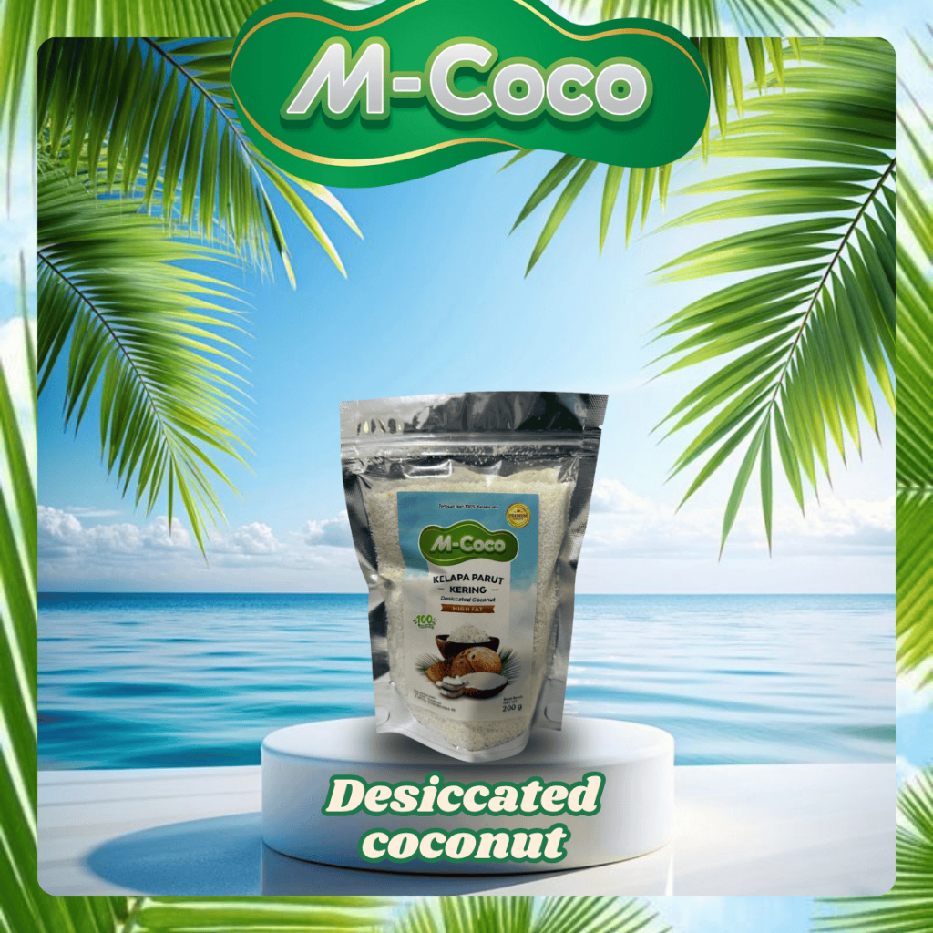 

M-Coco Desiccated Coconut High Fat Premium | Kelapa Parut Kering 200 Gr