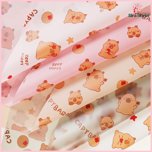 

PACK 20 Flower Wrapping Kertas Bunga Buket Flower Paper Cellophane motif karakter capybara KB83