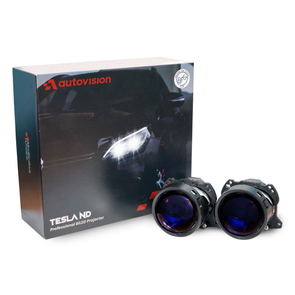Autovision Tesla ND 3.0" 140watt Blue Candy atau Clear Lens FCO 5800k Projie Headlamp Lampu mobil Pr