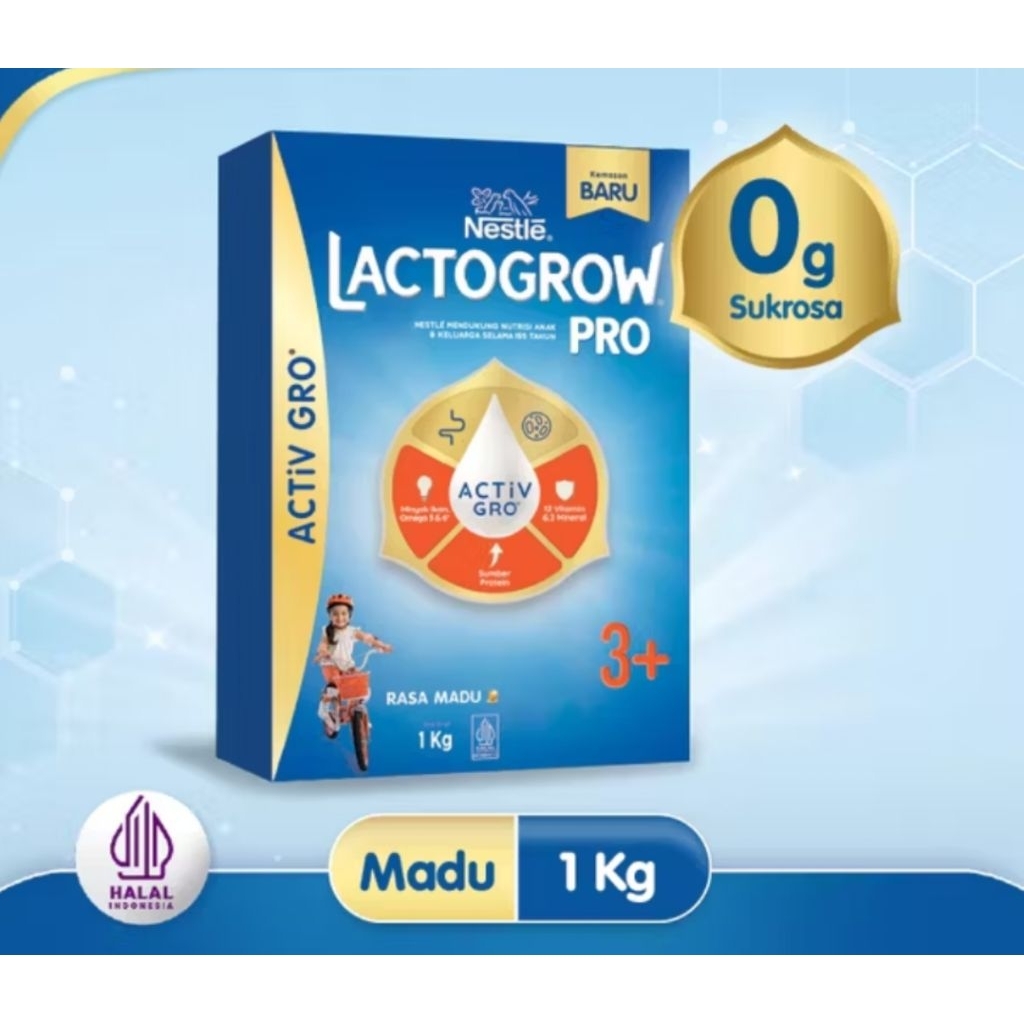 

LACTOGROW Pro 3+ rasa Madu 1Kg// Susu untuk pertumbuhan anak.