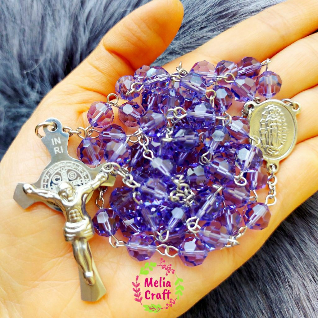 Rosario Kristao Swarovski Purple Anti Karat - Swarovski Crystal Rosary - Rustproof