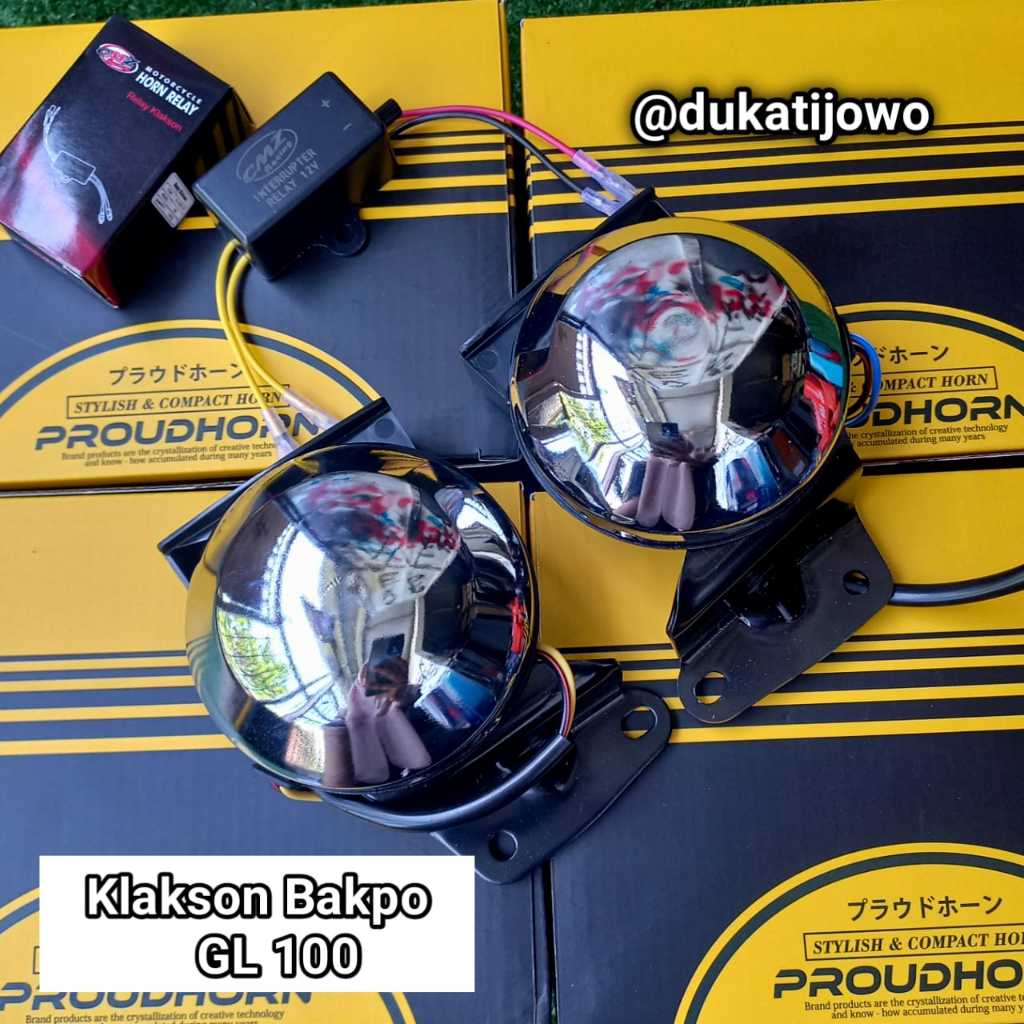 KLAKSON BEL BELL GL100 GL 100 BAKPO BAKPOU IMPORT SUARA TOT MIRIP ORIGINAL PROUDHORN HELIBARS