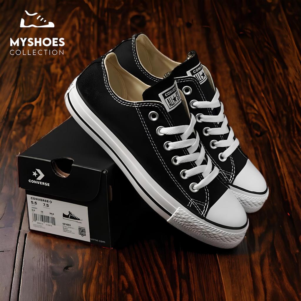 SEPATU PRIA SNEAKERS CASUAL BLACK WHITE & FULL BLACK
