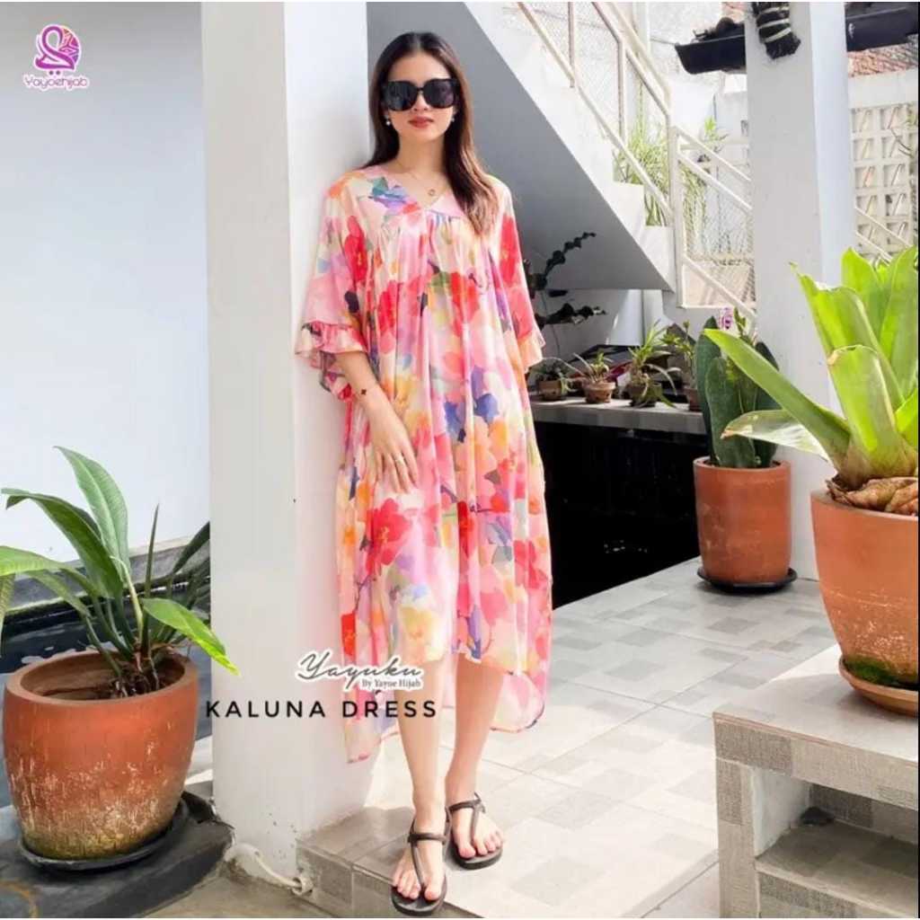 Kaluna Dress Motif Terbaru Daster Wanita Variasi Tali Punggung Bisa Diadjust Bahan Rayon Adem Nyaman