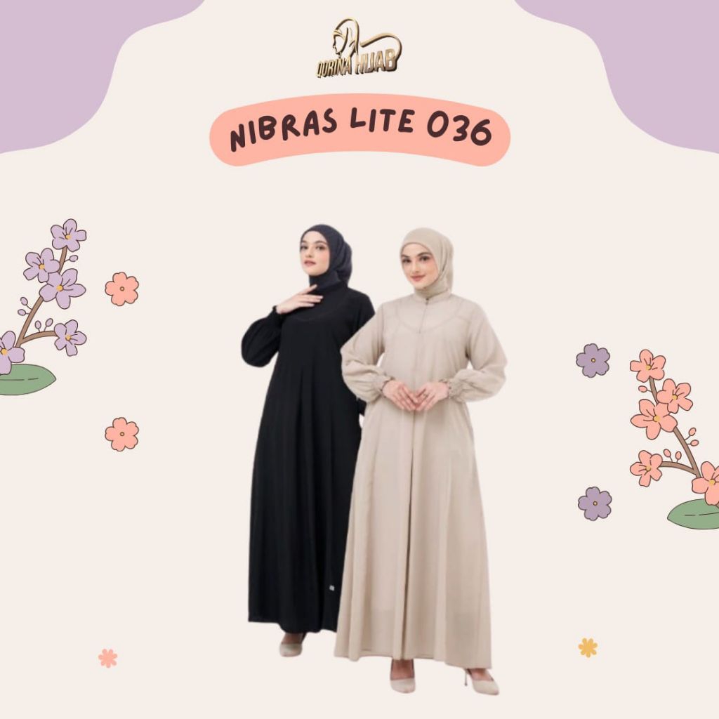 Gamis nibras lite 036 / Gamis nibras terbaru / Gamis dewasa / Gamis Hitam