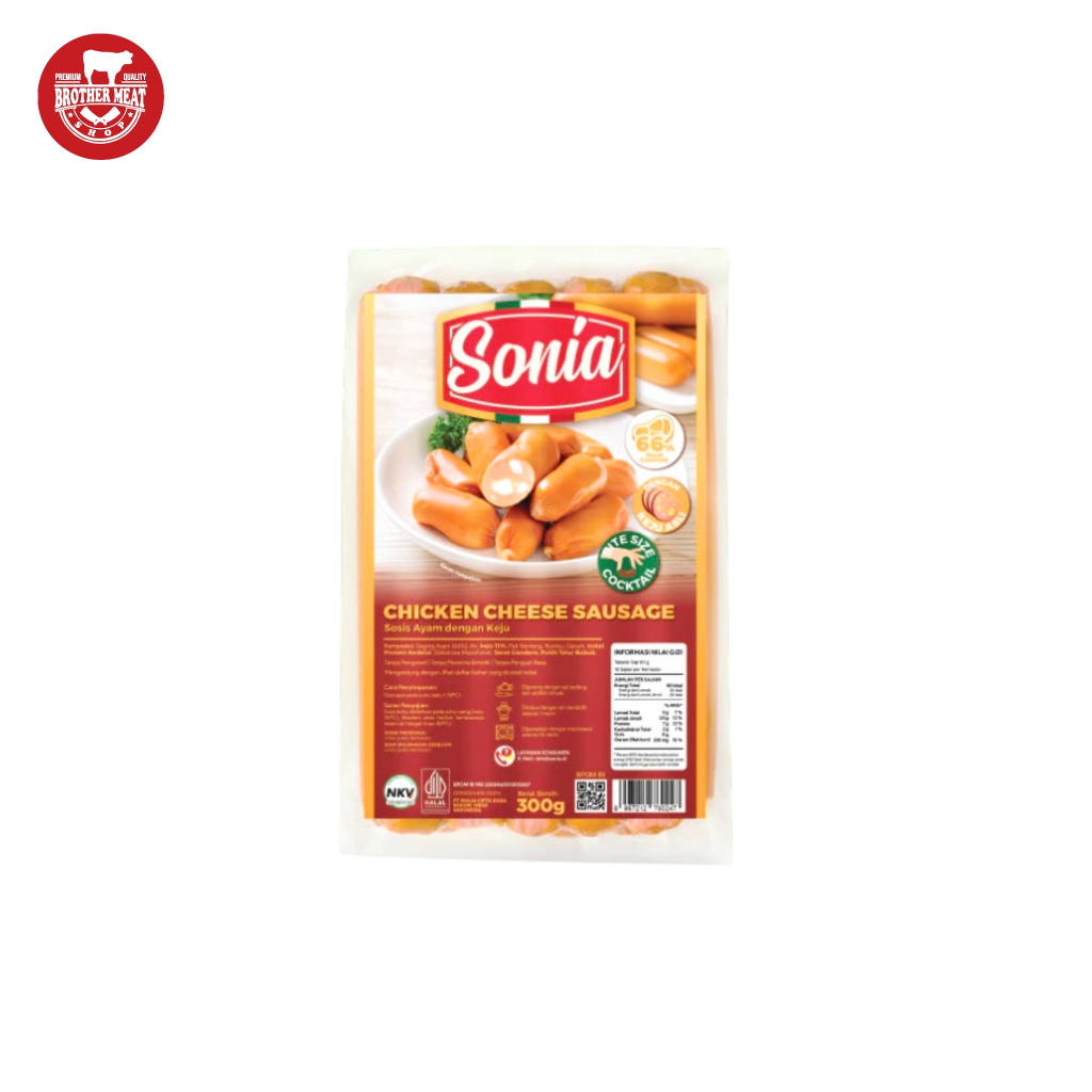 

Sonia Chicken Cheese Sausage 300gr - Brothermeatshop