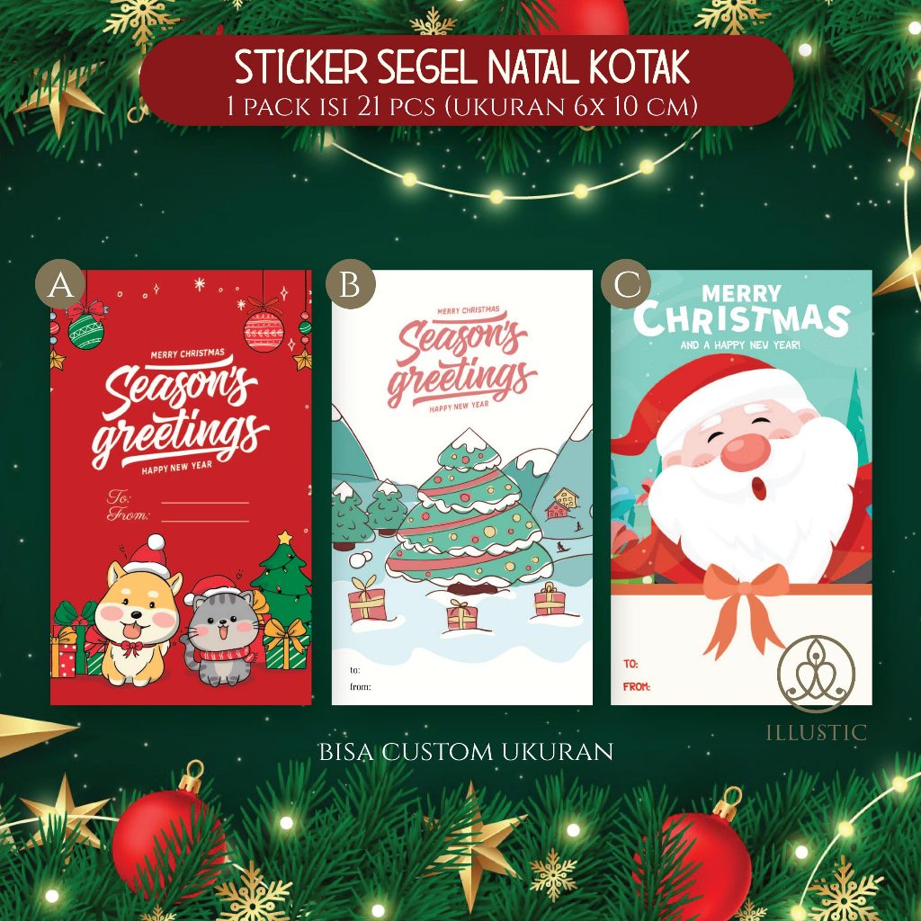 

Sticker Segel Label Christmas Natal Bisa Custom Uk.10x6cm