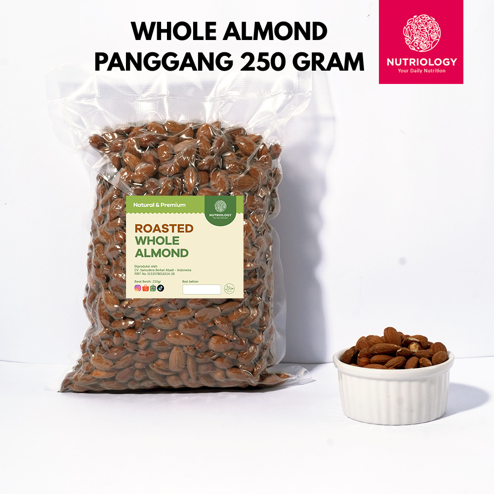 

Almond panggang Utuh 250 gr whole nuts roasted kacang Natural Premium Alami Healthy Nuts Superfood snack crunchy