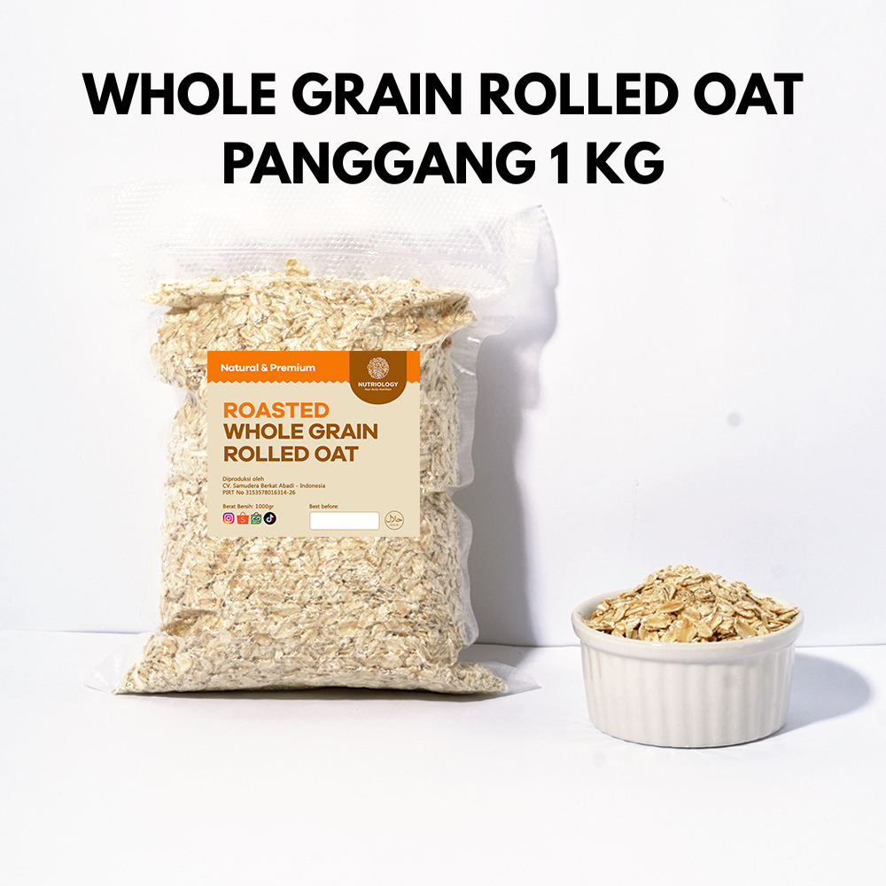 

Rolled Oat panggang 1 kg roasted oatmeal wholegrain Gandum Utuh Kasar Natural Premium Alami