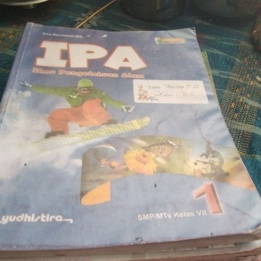 Buku IPA 1 SMP kurikulum merdeka Yudhistira