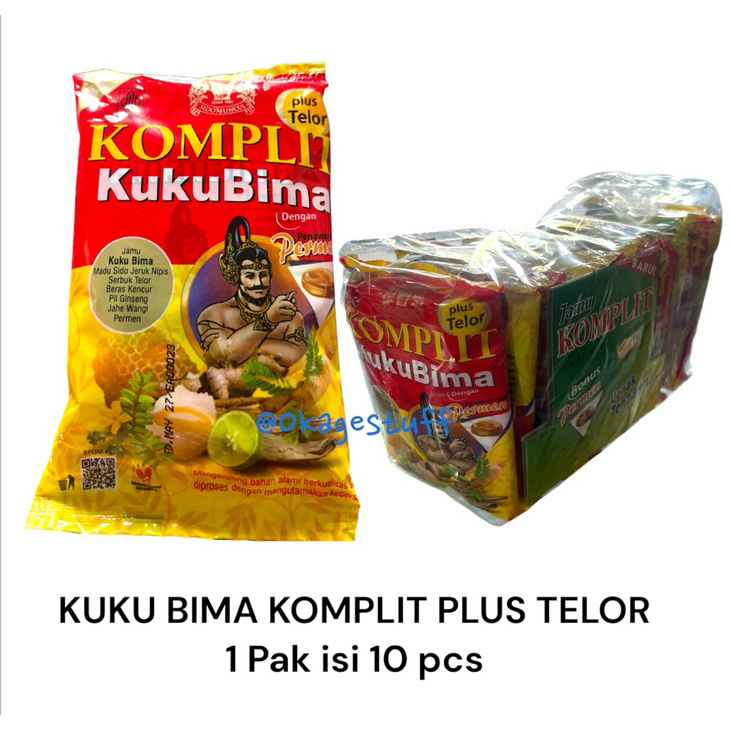 

(1slop isi 10pcs) Jamu Komplit Kuku Bima Plus Telur Isi 10 Sachet Sidomuncul