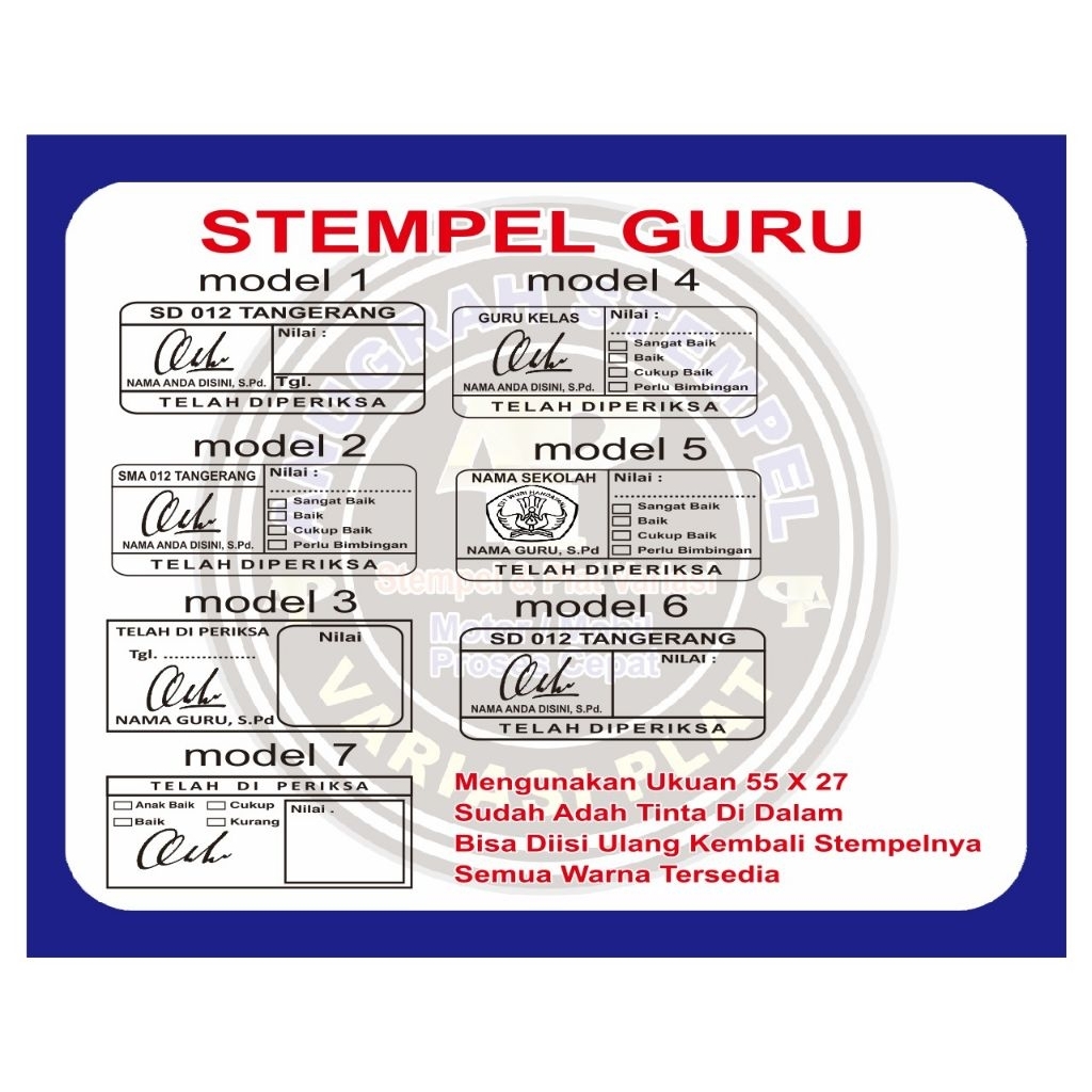 

Stempel Penilaian Guru Custom Penilaian dan Tanda Tangan guru Otomatis Siap Pakai