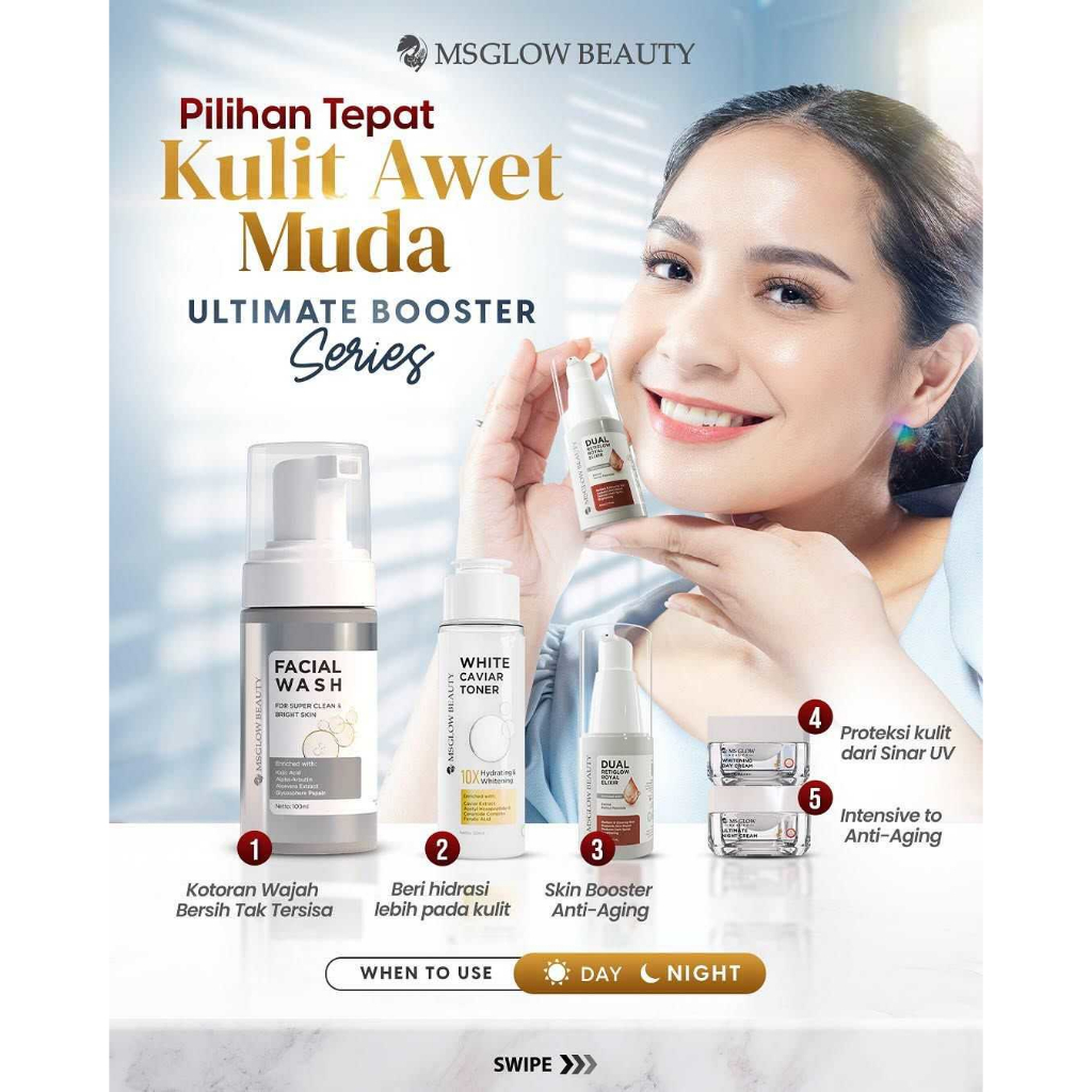Paket Ultimate MS Glow Booster | Flek Hitam Membandel, Anti Aging & Kulit Kusam