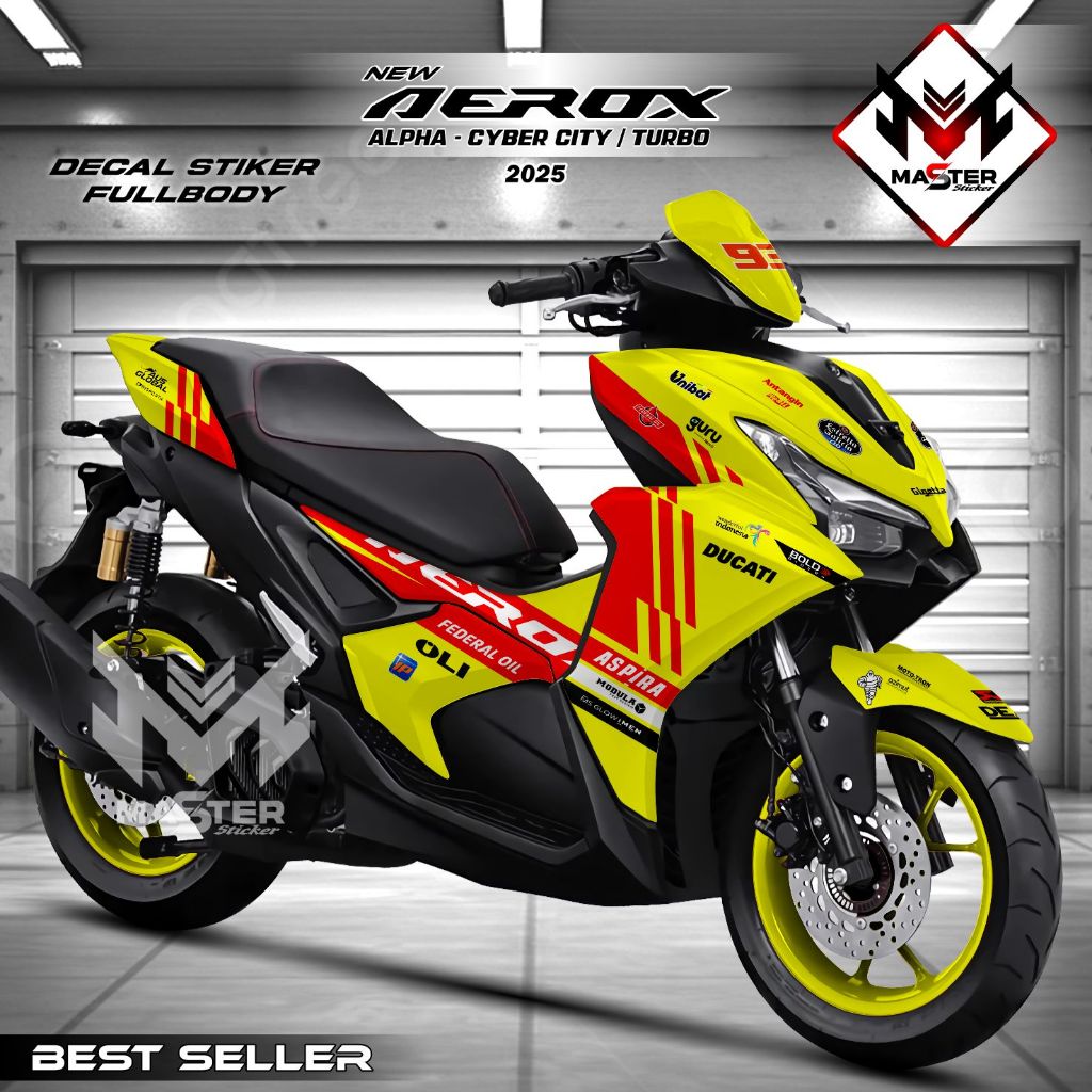 COD Stiker Full Body Aerox Alpha Stiker Motor Aerox Turbo Cyber City Fullbody - Decal Sticker Aerox 