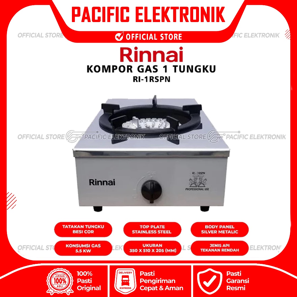 Kompor Gas Rinnai 1 Tungku RI-1RSPN / 1RSPN / 1RSP