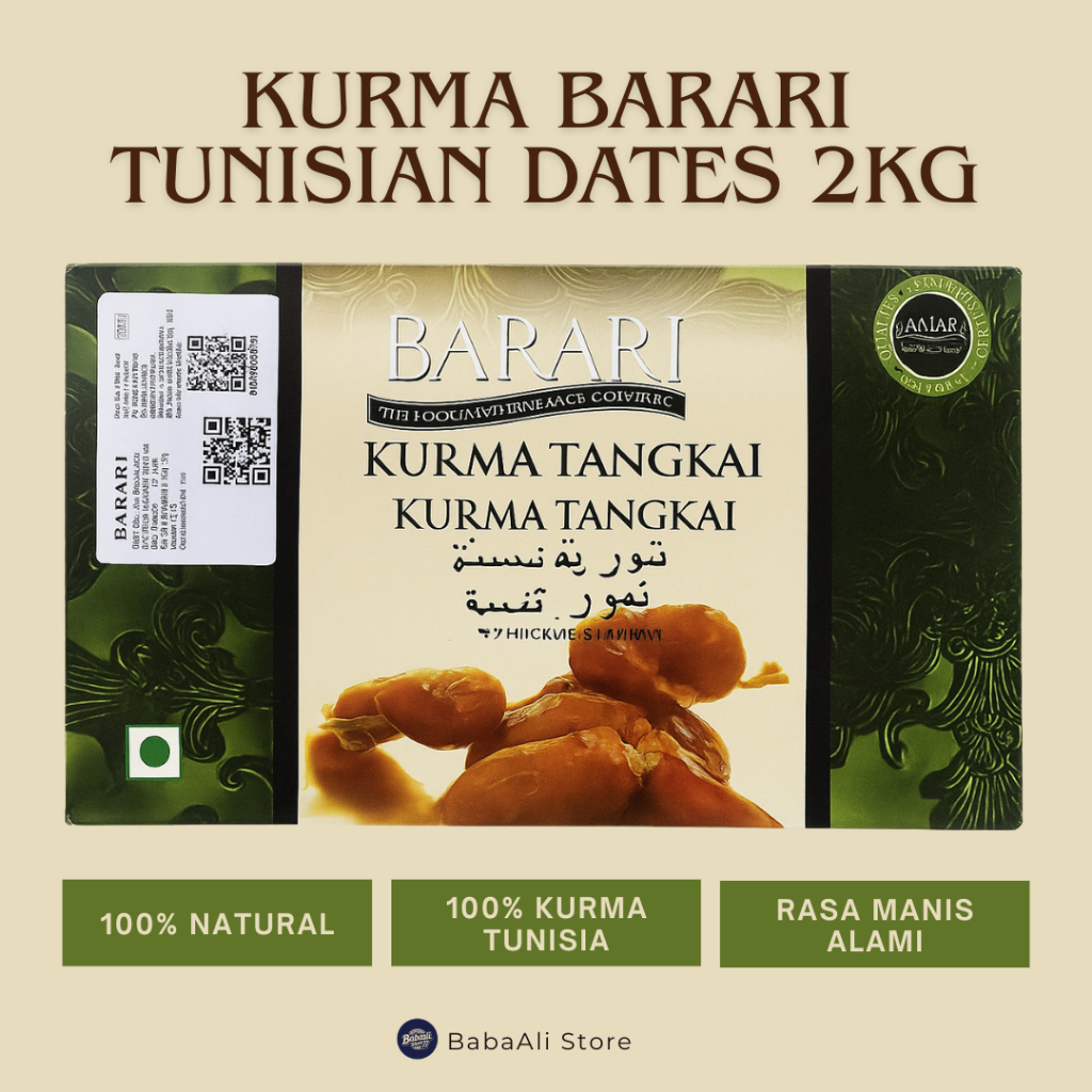 

BabaAli - Kurma BARARI TUNISIAN DATES 2KG TANGKAI