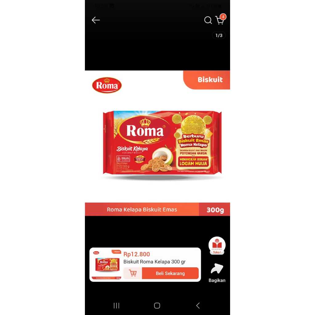 

Biskuit Roma Kelapa 300gr - Classic Taste