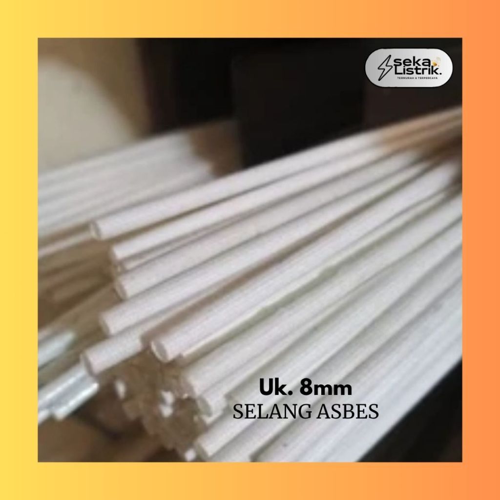 Selang Asbes 8mm / Selongsong Kabel Anti Panas, Tahan Panas 8 mm