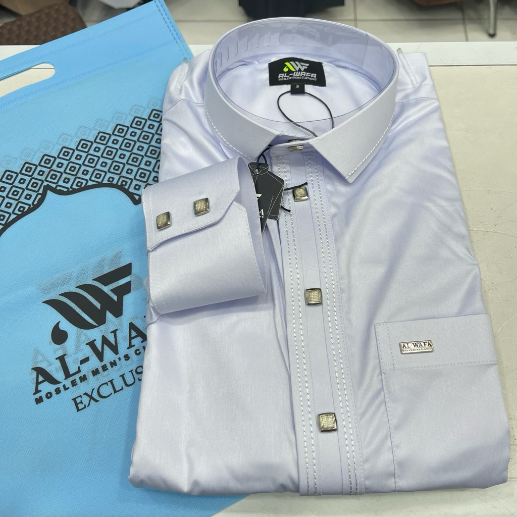 gamis alwafa medium gold bahan satin korea