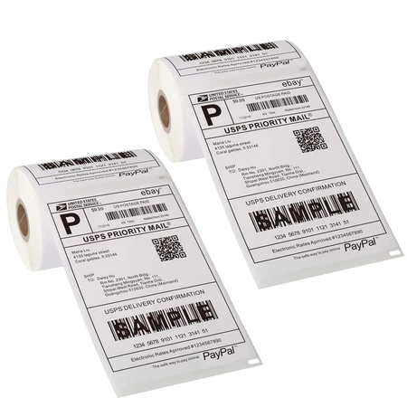 

Kertas Thermal Label Resi Barcode Paket Stiker Roll Untuk Printer Thermal