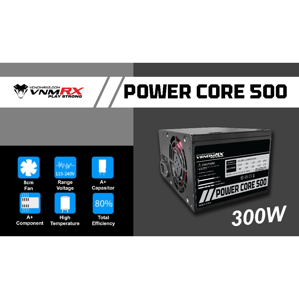 Power Supply PSU Internal PC Komputer VenomRX Venom-RX POWER CORE SFX 500W 500 Watt Real 300w | Non 
