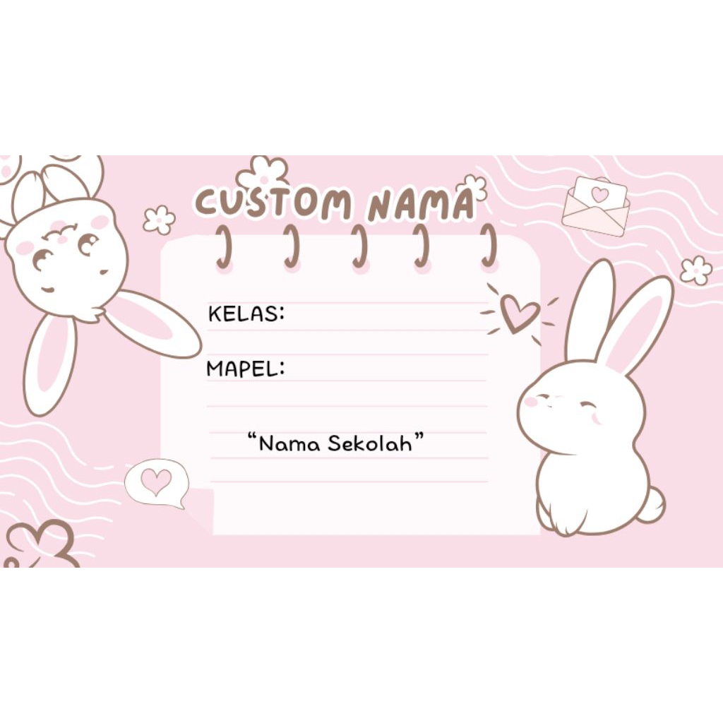 

(40pcs) Stiker nama buku sekolah