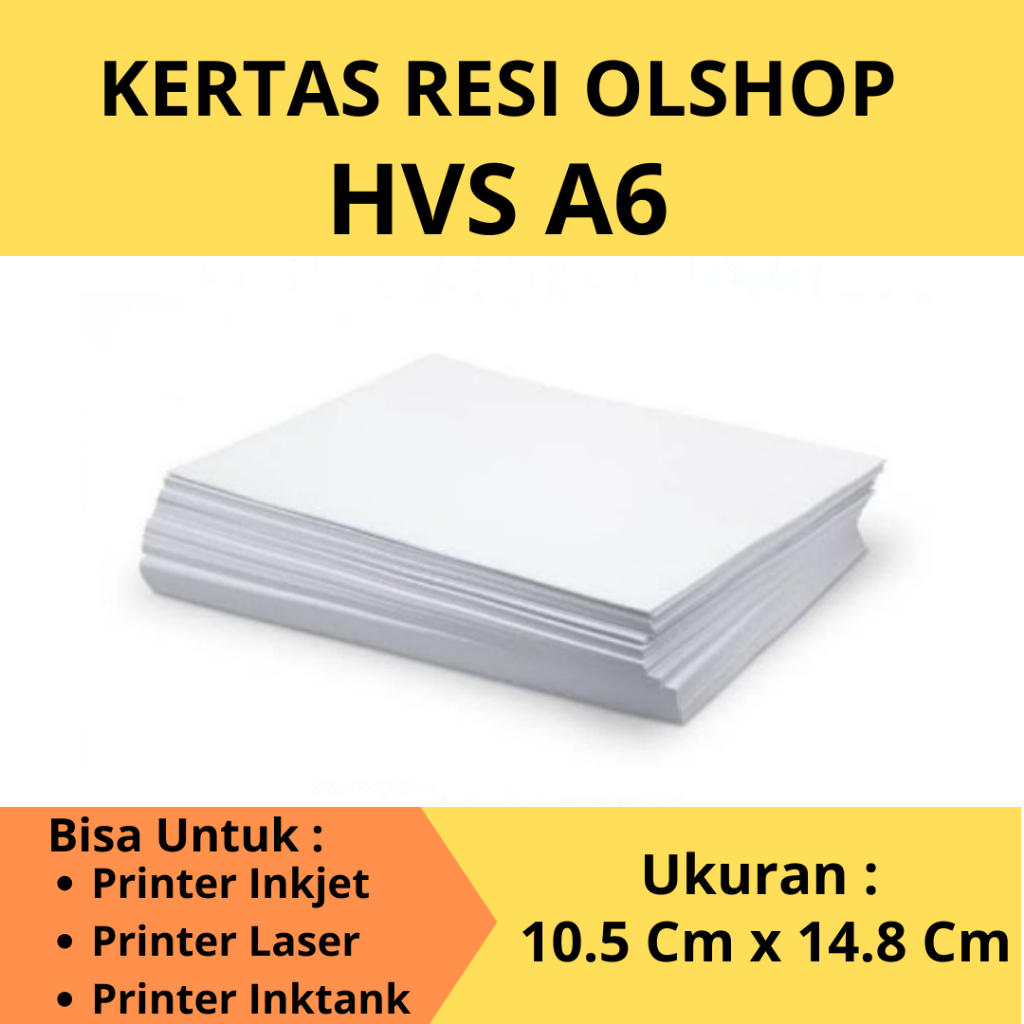 

Kertas HVS A6 Resi Online A6 10.5x14.8cm Kertas Resi Olshop Alamat Label Online Shop
