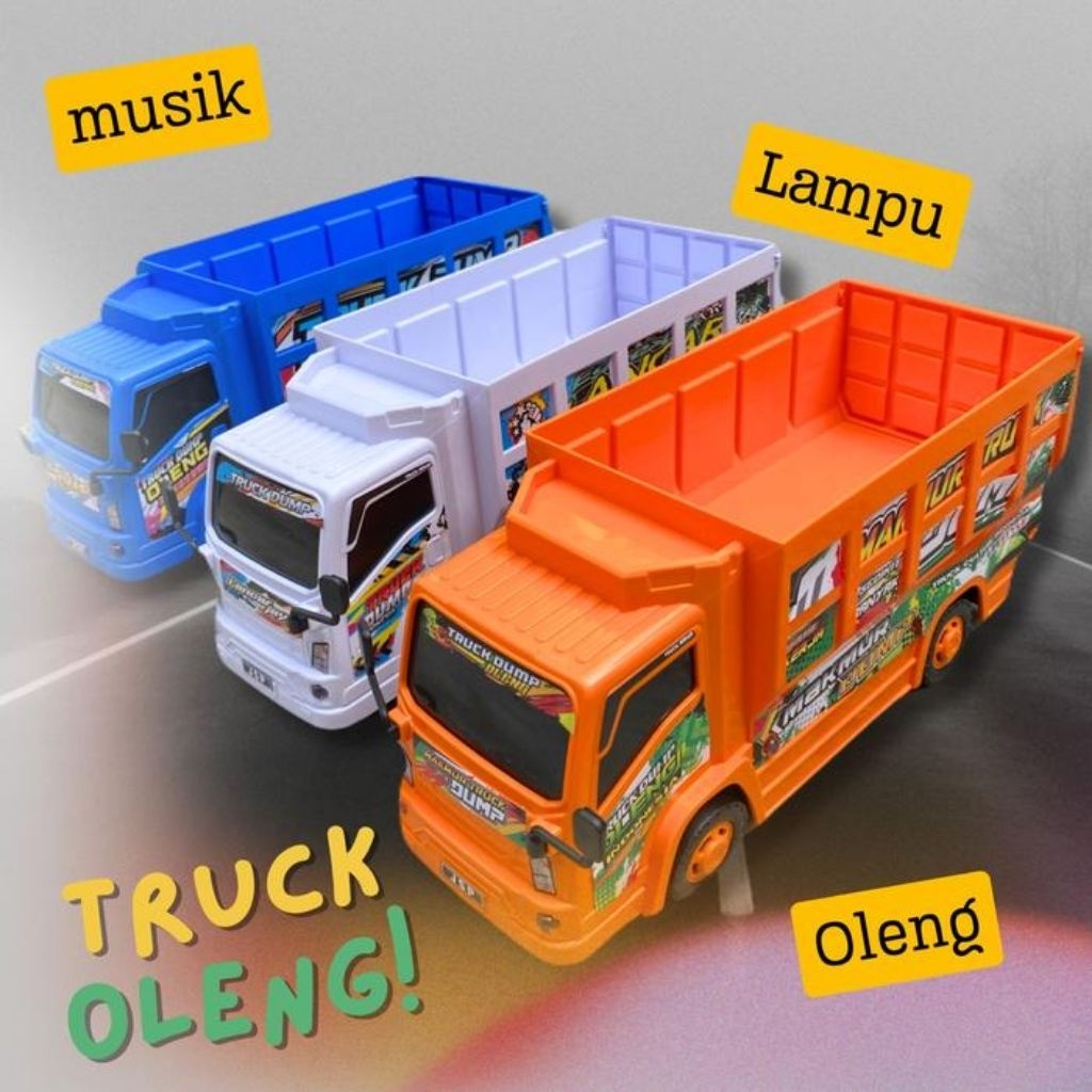 1122 mainan mobil truk pasir/ truk oleng/goyang ada musik telolet+ lampu