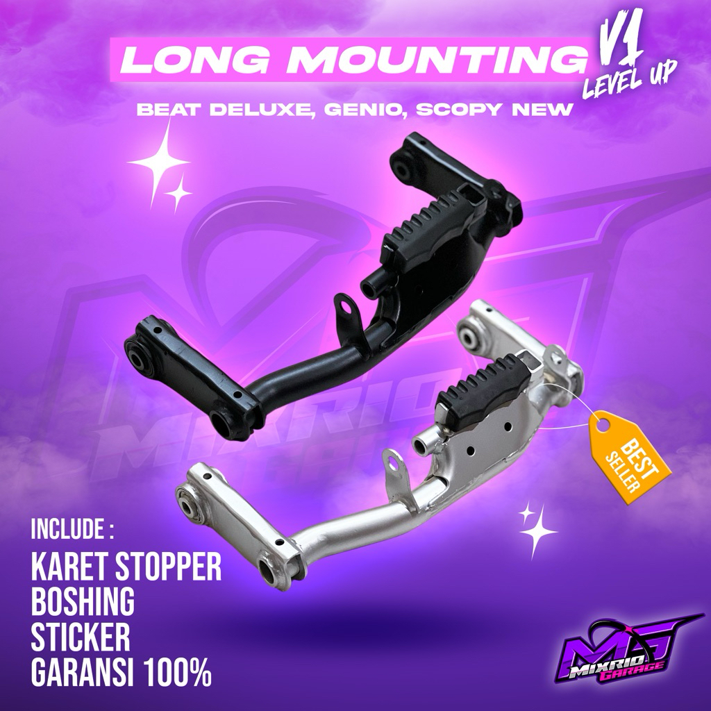 MOUNTING PANJANG BEAT DELUXE, GENIO, SCOOPY NEW MIXRIOGARAGE V1