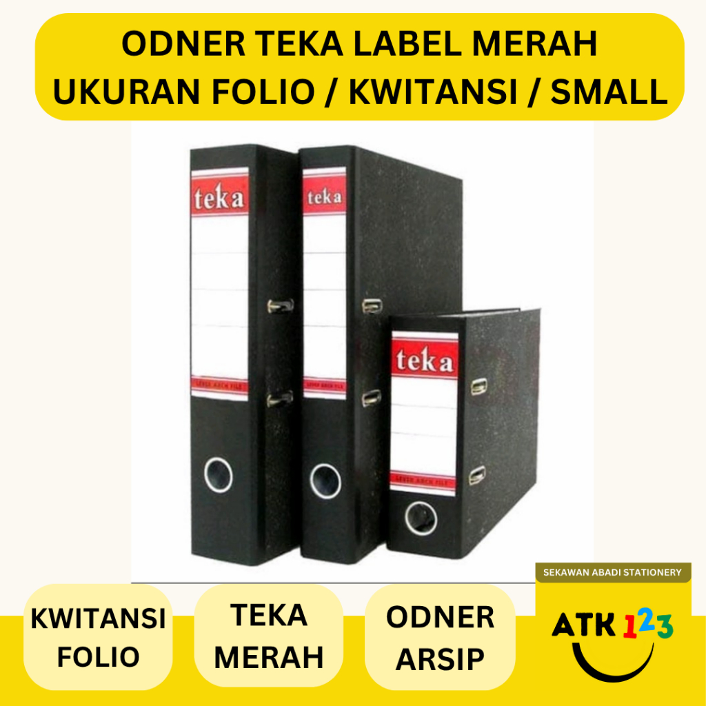

TEKA LABEL MERAH Odner Orgenizer Merk Teka Kwitansi / Folio 7cm / Small 5cm Merah